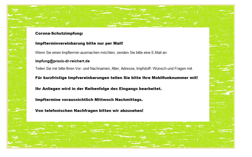 Impfung-Pop-Up